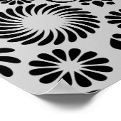 Retro Schwarz-weiße Blume Poster (Ecke)