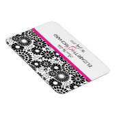 Retro Schwarz-weiße Blume "Save the Date" Magnet (Rechte Seite)