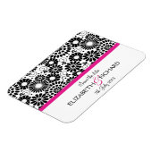 Retro Schwarz-weiße Blume "Save the Date" Magnet (Linke Seite)