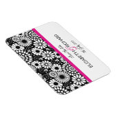 Retro Schwarz-weiße Blume "Save the Date" Magnet (Rechte Seite)