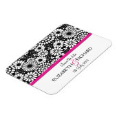 Retro Schwarz-weiße Blume "Save the Date" Magnet (Linke Seite)