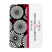 Retro Schwarz-weiße Blume "Save the Date" Magnet (Vertikal)