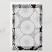 Retro Schwarz-weiße Blume Stationierung Briefpapier (Vorne/Hinten)