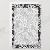 Retro Schwarz-weiße Blume Stationierung Briefpapier (Vorne/Hinten)