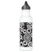 Retro Schwarz-weiße Blume Trinkflasche (Links)