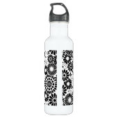 Retro Schwarz-weiße Blume Trinkflasche (Rückseite)