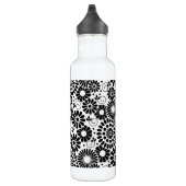 Retro Schwarz-weiße Blume Trinkflasche (Rechts)