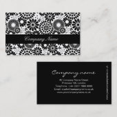 Retro-Schwarz-weiße Blume-Visitenkarte Visitenkarte (Vorne/Hinten)