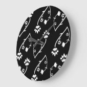 Retro-Schwarz-weiße Blume Wall Clock Große Wanduhr (Winkel)