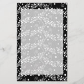 Retro Schwarz-weiße Blumenläden Briefpapier (Vorderseite)