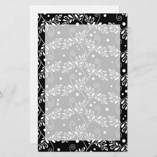 Retro Schwarz-weiße Blumenläden Briefpapier (Vorne/Hinten)