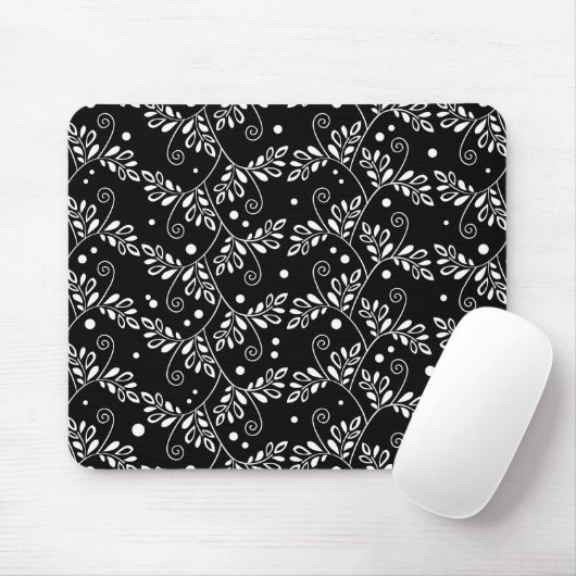 Retro Schwarz-weiße Blumenmousepad Mousepad (Mit Mouse)