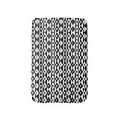 Retro Schwarz-weiße Diamantform Modernes Muster Badematte (Vorderseite Vertikal)