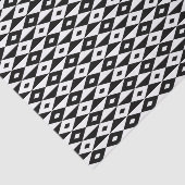Retro Schwarz-weiße Diamantform Modernes Muster Seidenpapier (Ausschnitt)
