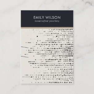 RETRO SCHWARZ-WEISSE DOTS NOTKLACE EARRING DISPLAY VISITENKARTE