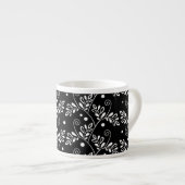 Retro Schwarz-weiße Espresso Tasse (Vorderseite Rechts)