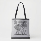 Retro Schwarz-weiße Happy Mama Gemüsemarkt Tasche (Vorderseite)