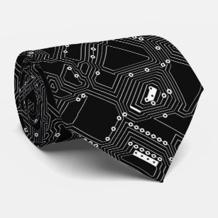 Retro-Schwarz-weiße klassische Computerplatine Krawatte