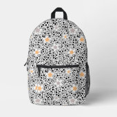 Retro schwarz-weiße Polka Punkte mit Sternen Bedruckter Rucksack (Vorderseite)