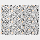 Retro schwarz-weiße Polka Punkte mit Sternen Fleecedecke (Vorderseite (Horizontal))