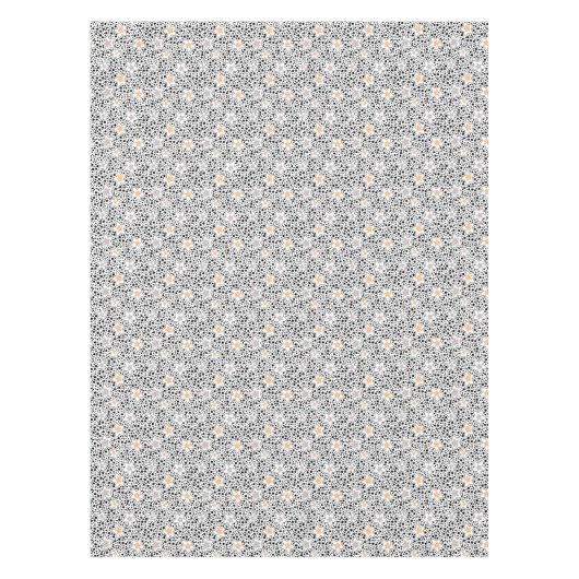 Retro schwarz-weiße Polka Punkte mit Sternen Tischdecke (Vorderseite)