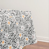 Retro schwarz-weiße Polka Punkte mit Sternen Tischdecke (Beispiel)