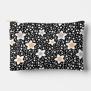Retro schwarz-weiße Polka Punkte mit Sternen Zubehörtasche