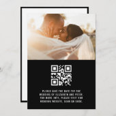 Retro Schwarz-weiße QR Code Wedding Website Save The Date (Vorne/Hinten)