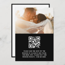 Retro Schwarz-weiße QR Code Wedding Website