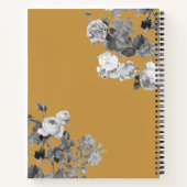 Retro Schwarz-weiße Rose Senf Gelbes Rezept Notizblock (Rückseite)