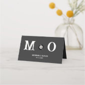 Retro Schwarz-weiße Vinyl Record Tischnummer Platzkarte (Rückseite)