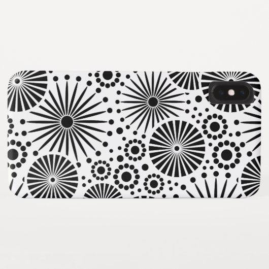 Retro Schwarz-weißer Blumen iPhone 5 Kasten Case-Mate iPhone Hülle (Rückseite (Horizontal))