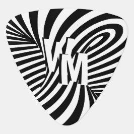 Retro Schwarz-weißes Abstraktes Zebra-Muster Plektrum