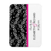 Retro-Schwarz-weißes Blumenmagazin "Save the Date" Magnet (Vertikal)