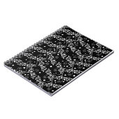 Retro-Schwarz-weißes BlumenNotebook Notizblock (Linke Seite)