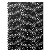 Retro-Schwarz-weißes BlumenNotebook Notizblock (Vorderseite)