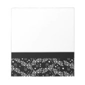 Retro-Schwarz-weißes BlumenNotebook Notizblock (Vorderseite)