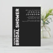 Retro-Schwarz-weißes Brautparty Einladung (Stehend Vorderseite)