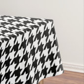 Retro-Schwarz-weißes Hahnentrittmuster-Webermuster Tischdecke (Beispiel)
