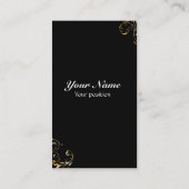 Retro schwarze elegante Visitenkarten Visitenkarte (Rückseite)