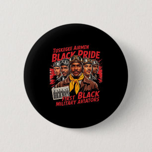 Retro Schwarze Flieger Schwarze Geschichte Zweiter Button