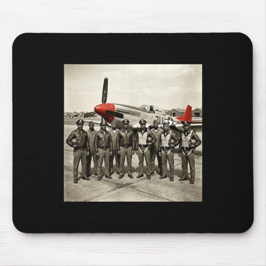 Retro schwarze Flieger Schwarze Geschichte Zweiter Mousepad (Vorne)
