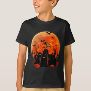 Retro-Schwarze-Katze-Halloween-Kürbis-Kostüm für T-Shirt
