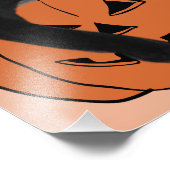 Retro Schwarze Katze im Kürbis Fotodruck (Ecke)