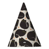 Retro schwarze Katze in hellcreme Partyhütchen (Rechts)