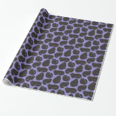 Retro schwarze Katze in Lila Geschenkpapier (Ungerollt)
