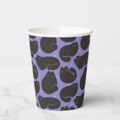 Retro-Schwarze Katze in Lila Pappbecher (Links)