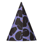 Retro-Schwarze Katze in Lila Partyhütchen (Rückseite)