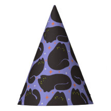Retro-Schwarze Katze in Lila