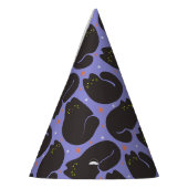 Retro-Schwarze Katze in Lila Partyhütchen (Links)